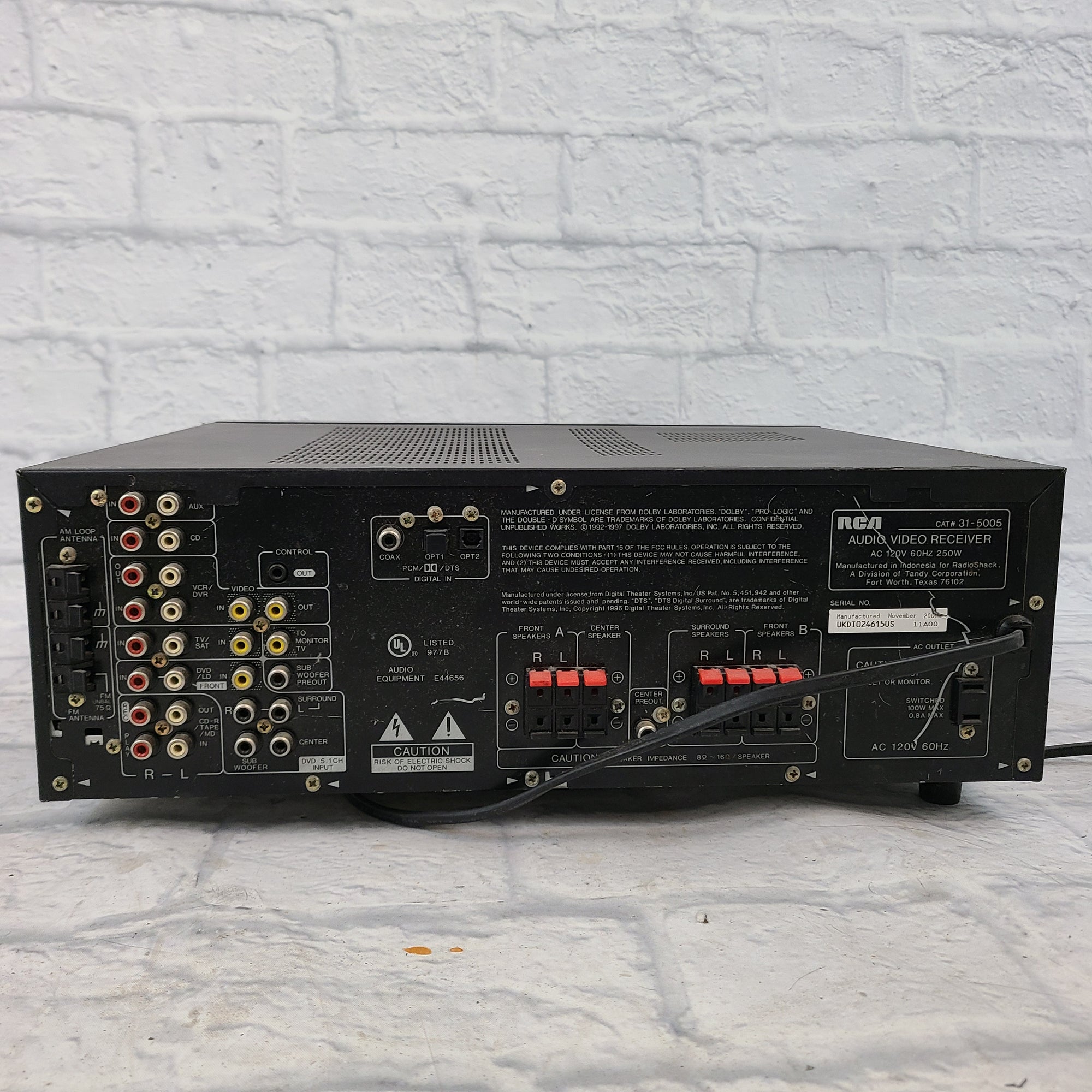 RCA STAV-3880 Audio Video Receiver AS IS