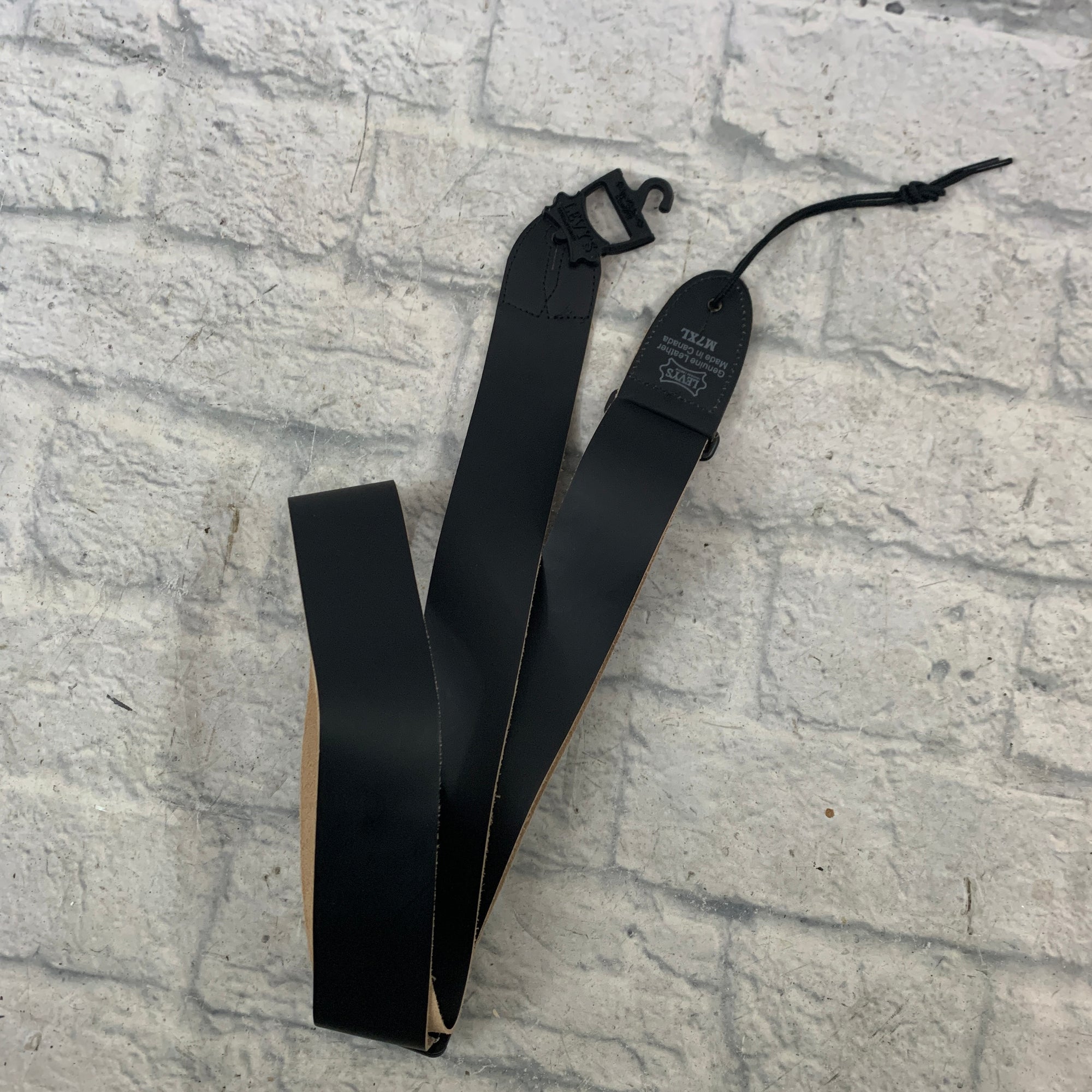 Levy's M7XL 2" Wide Extra-Long Black Leather Strap