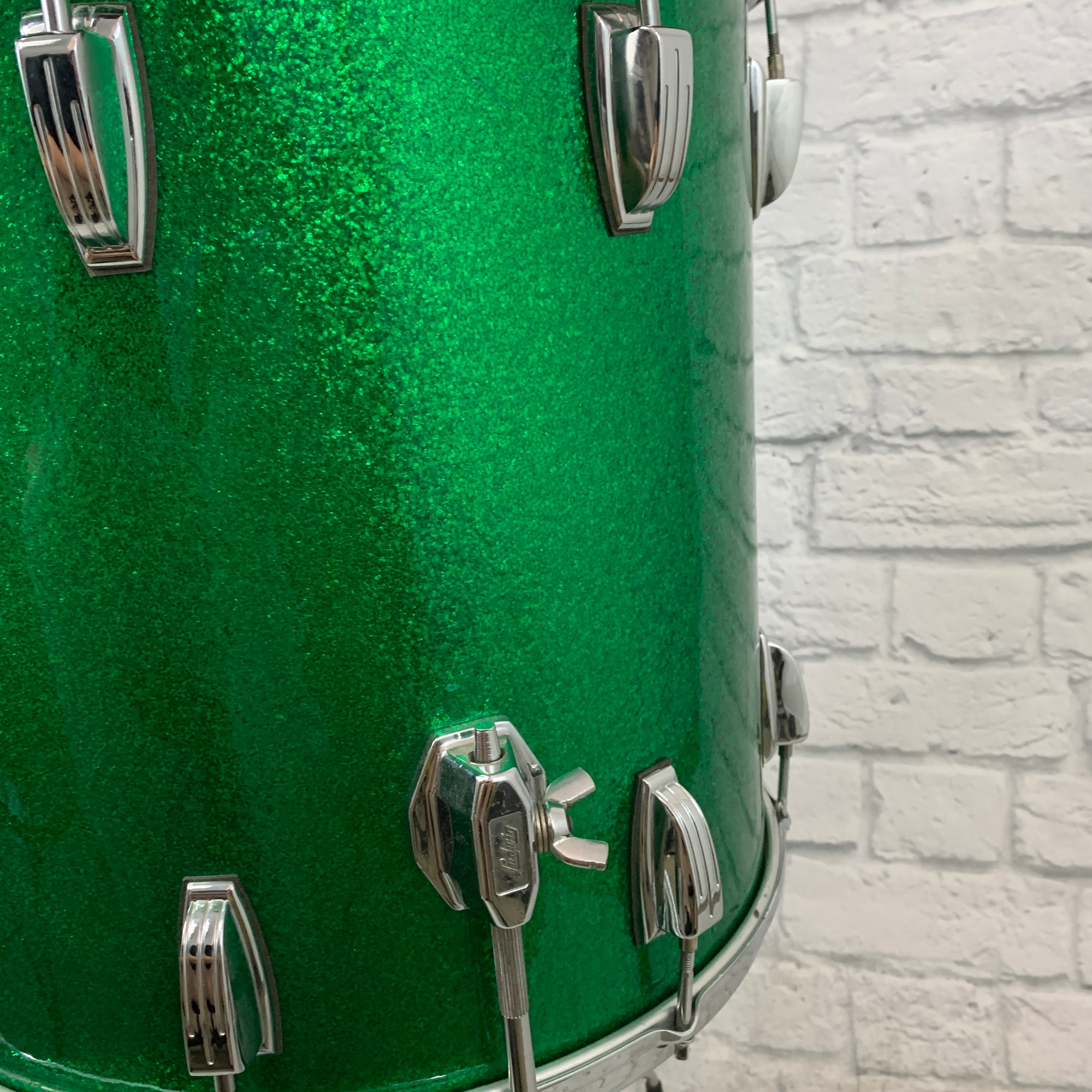 Ludwig B/O Badge 16x15 Floor Tom Green Sparkle 1970