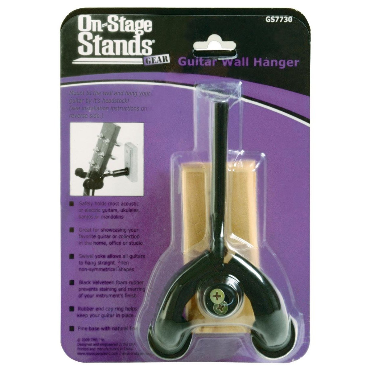 On-Stage GS7730 Mini Wood Wall Guitar Ukulele Mandolin Hanger