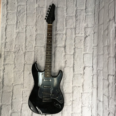 Unknown Black Strat Style Electric Guitar
