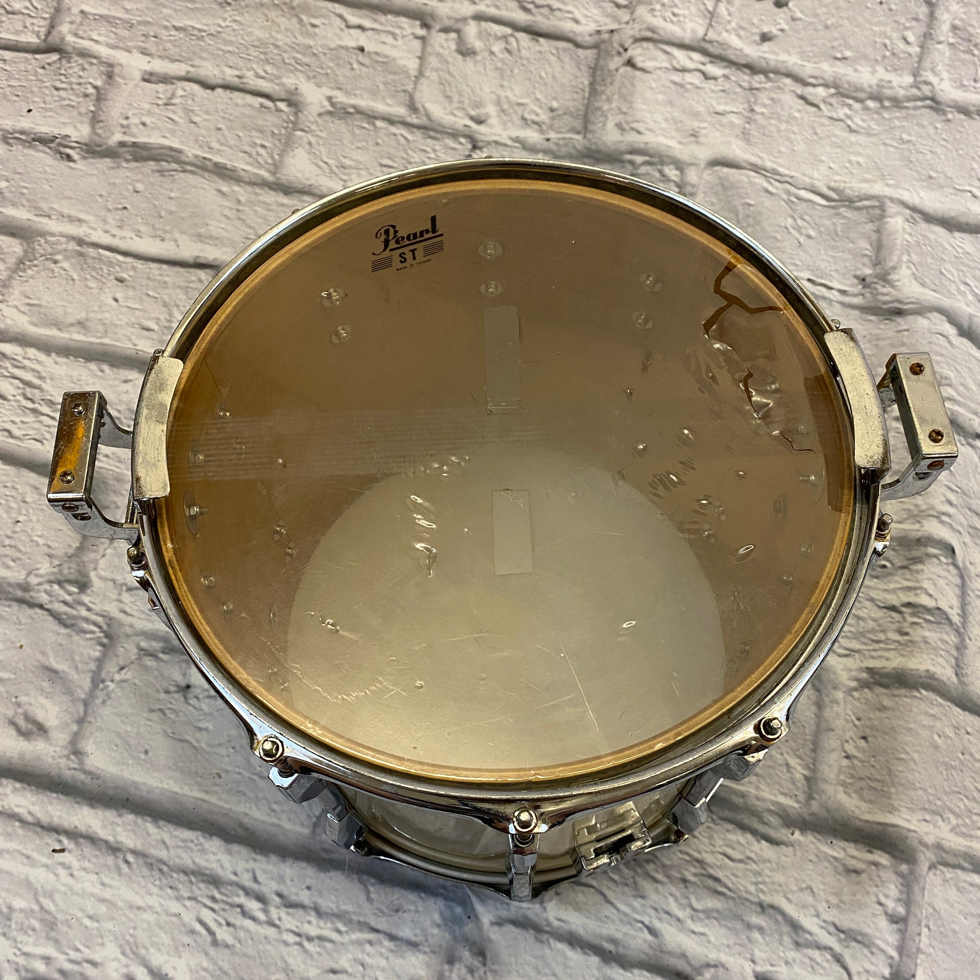 Pearl 12" by 14" Marching Snare Drum Aged White