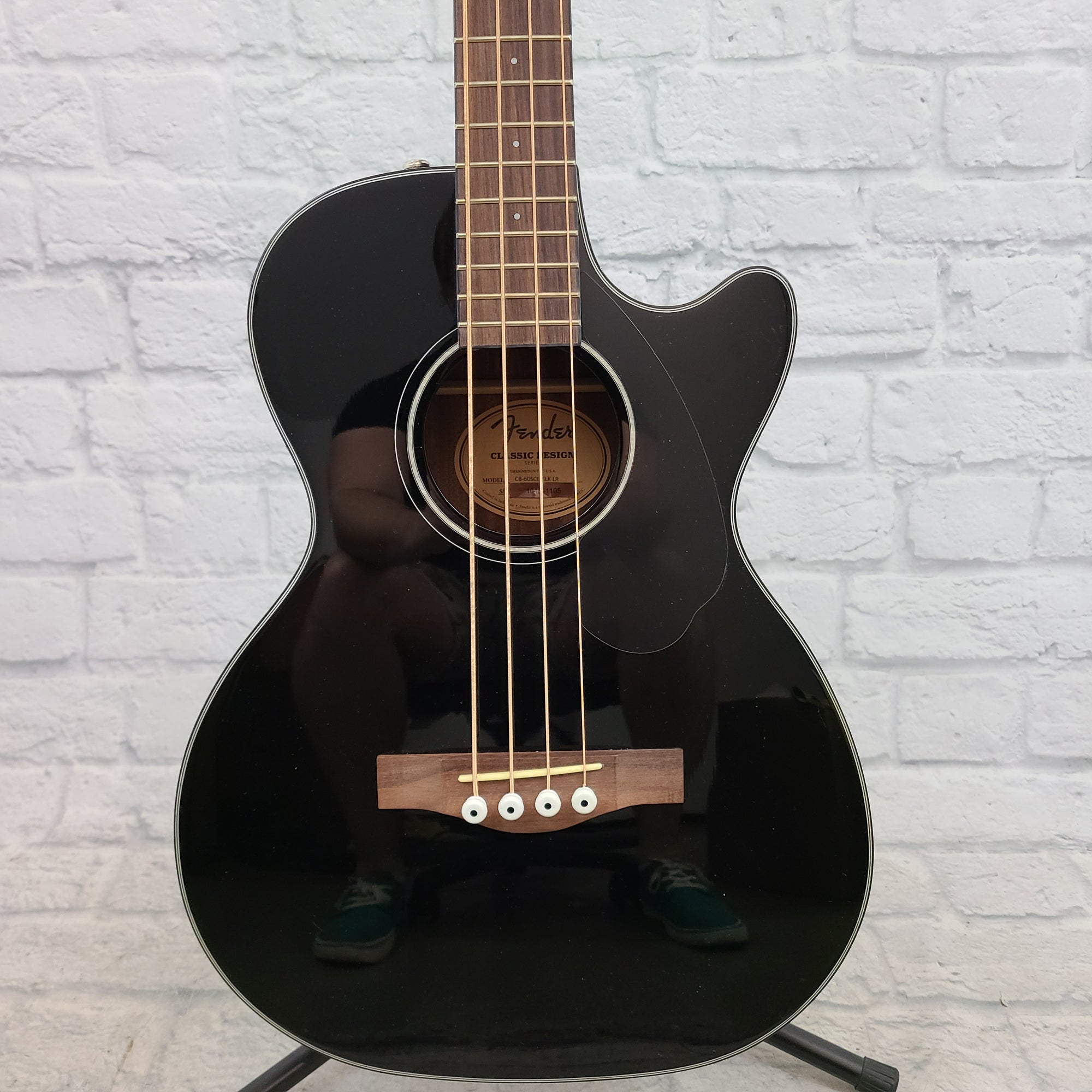 Fender CB-60SCE Concert Acoustic-Electric Bass, Black