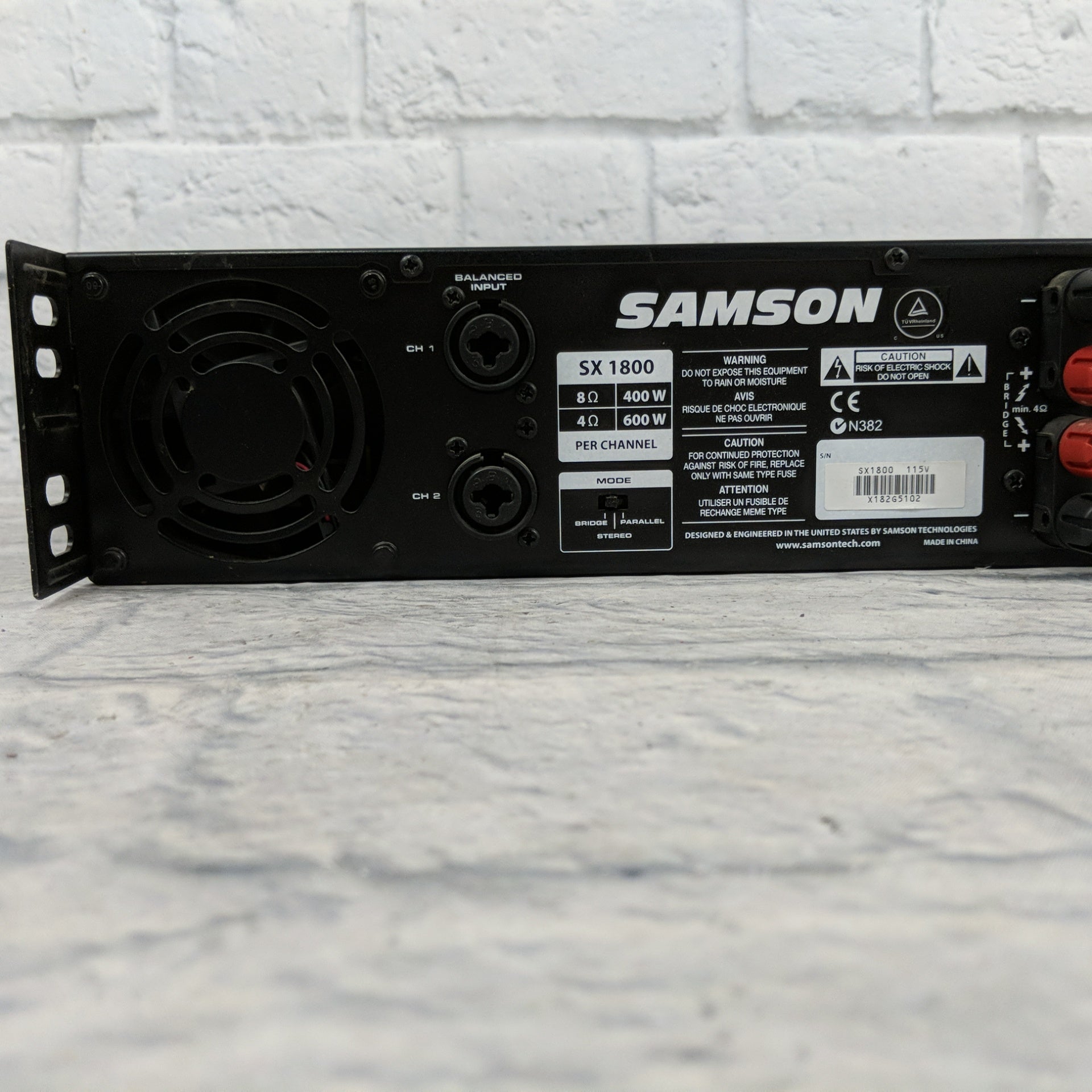 Samson SX 1800 Stereo Amplifier - Evolution Music