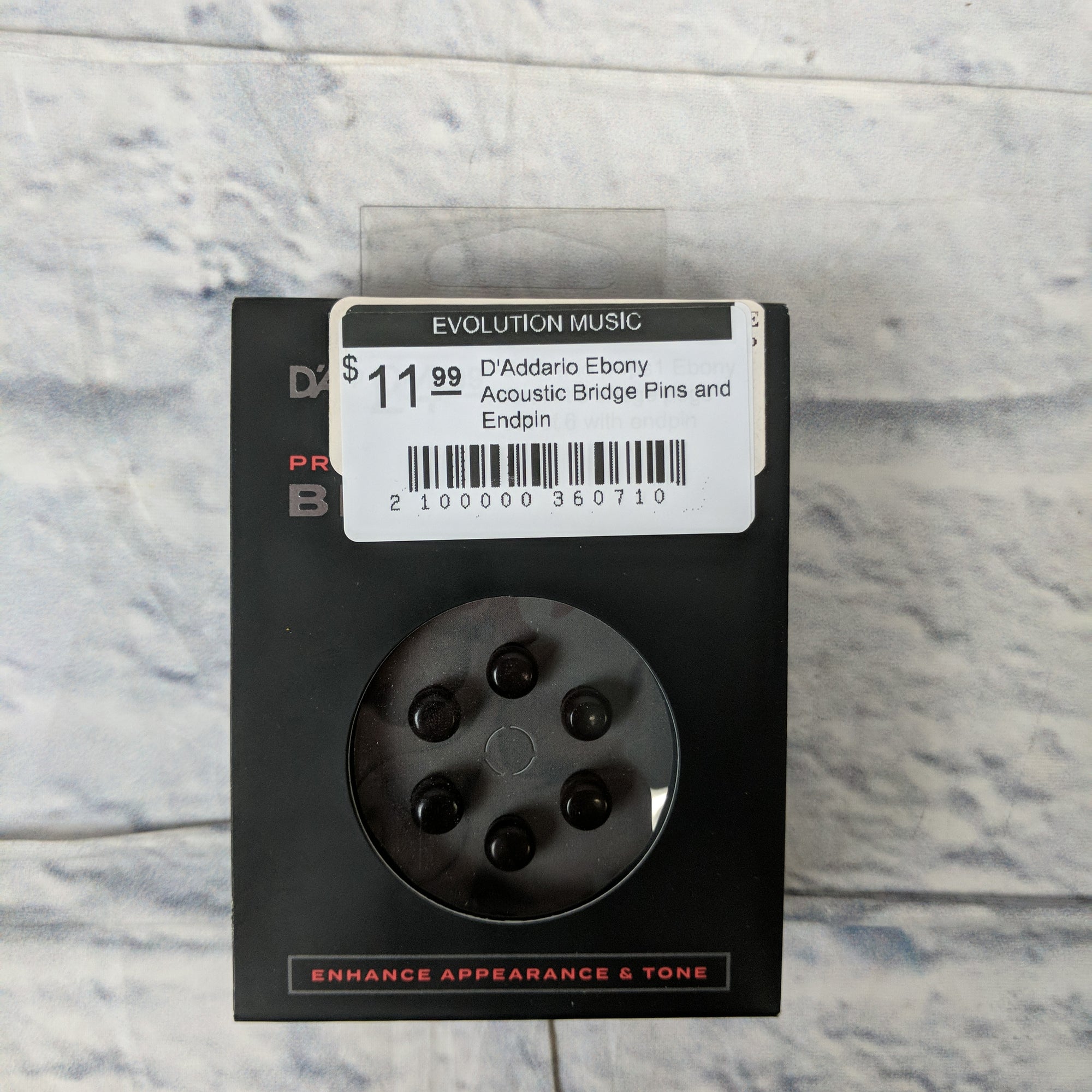 D'Addario Ebony Acoustic Bridge Pins
