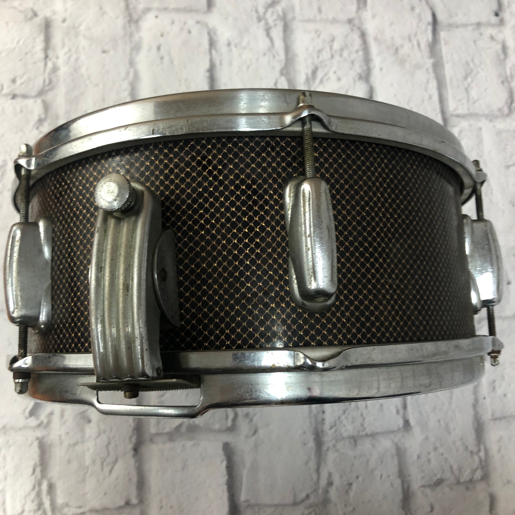 Vintage 1959 Slingerland Radio King Gold Veil Ebony 13 Snare