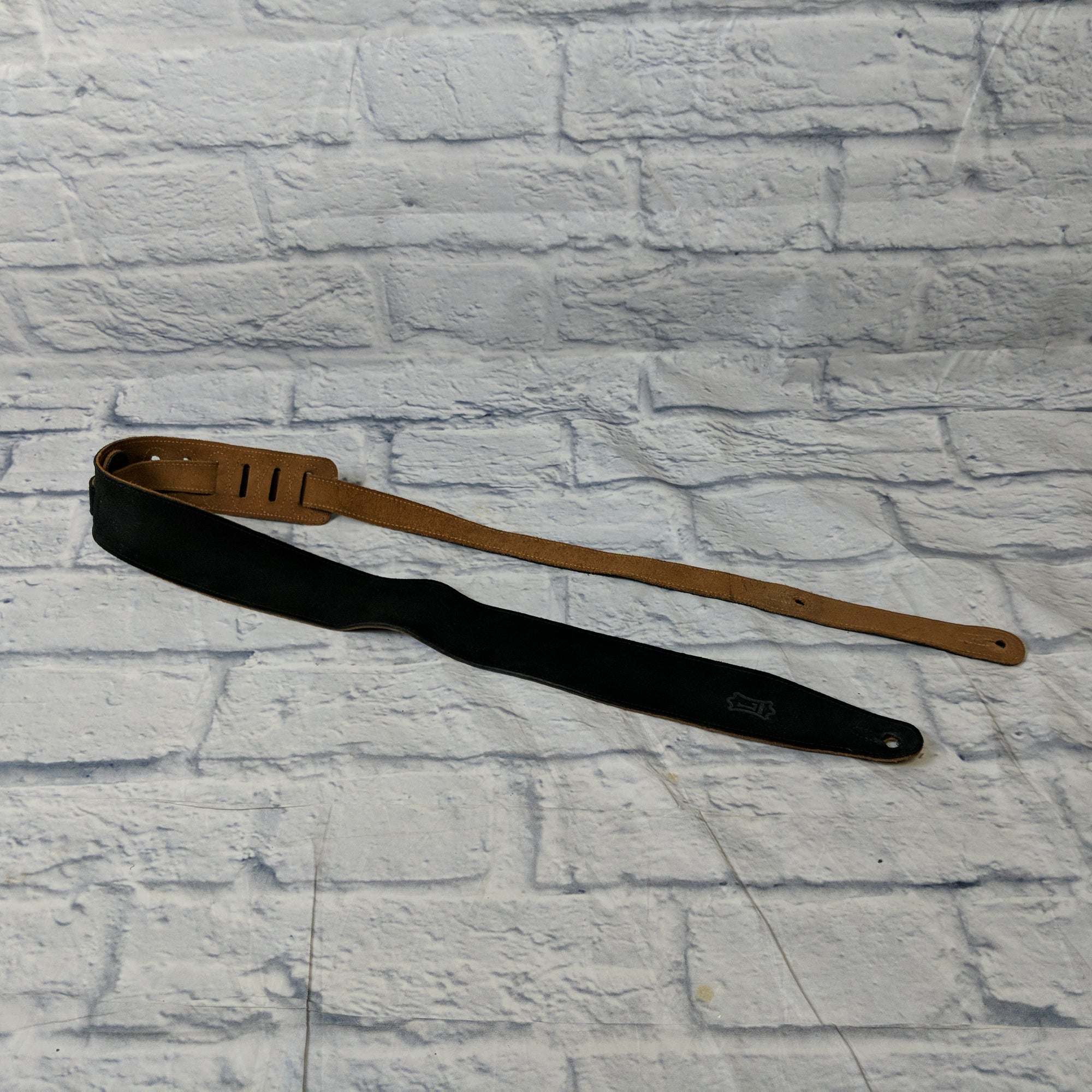 Levy's Premium 2.5" Black Brown Leather Soft Guitar Strap