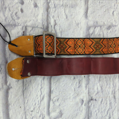 Vintage 1970's Woven Buckle 2" Guitar Strap