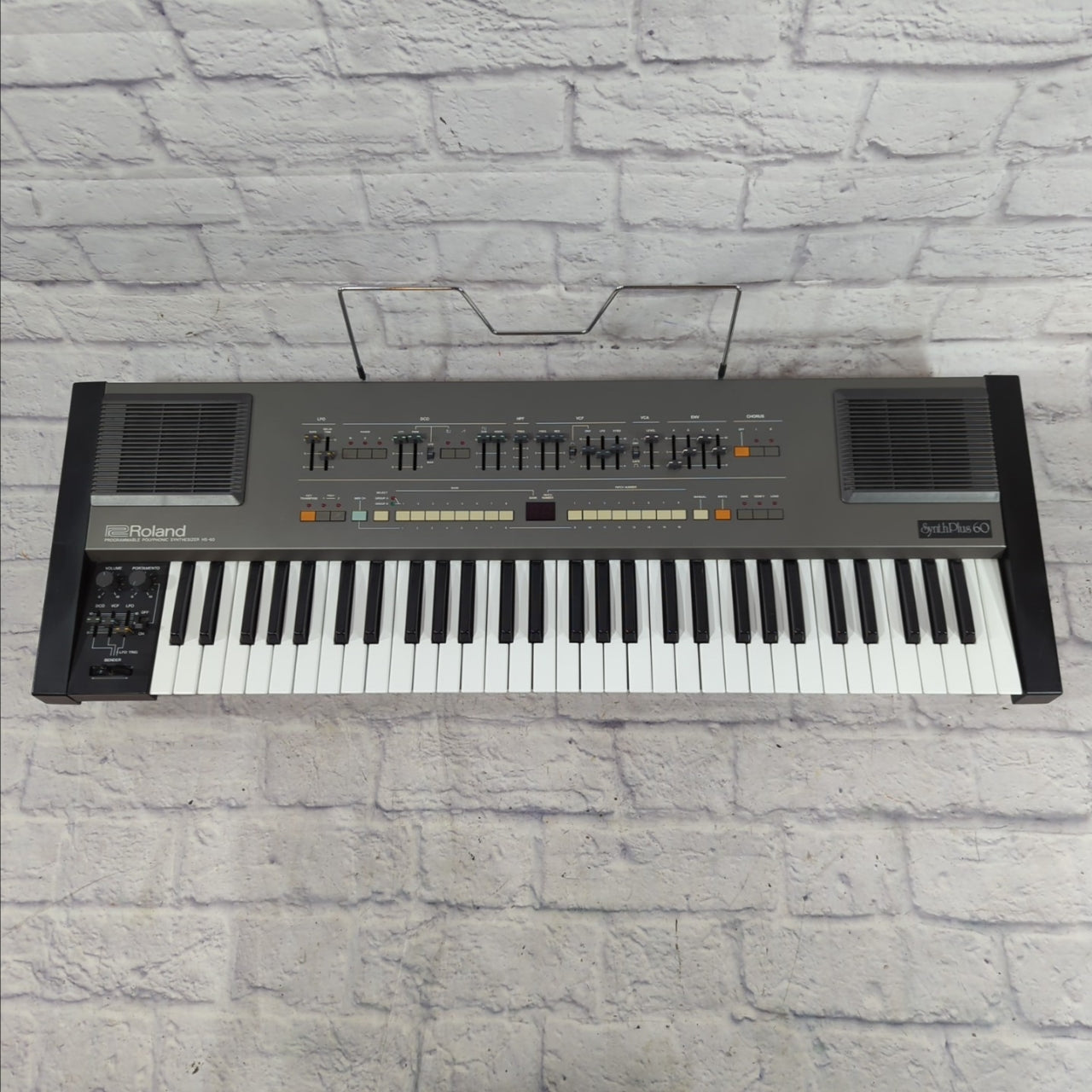 Vintage 1980s Roland HS-60 SynthPlus 60 Synthesizer with Case