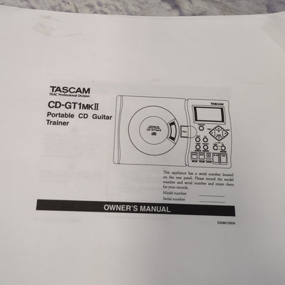 Tascam CD-GT1mkII Guitar CD Trainer