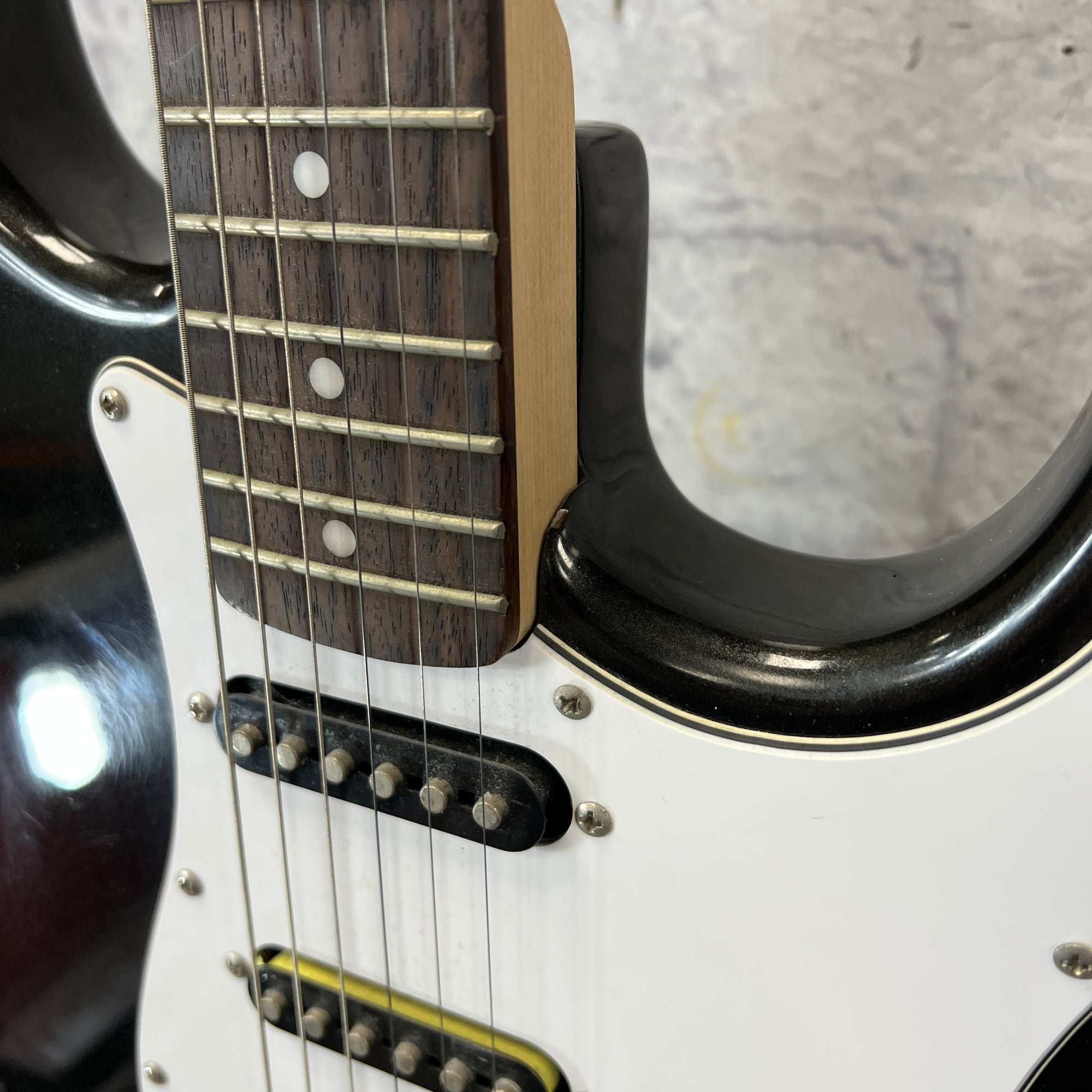 Squier Bullet Strat w/ Black Sparkle body w/ hot rails in Squier Bullet Strat w/ Black Sparkle body w/ hot rails in
