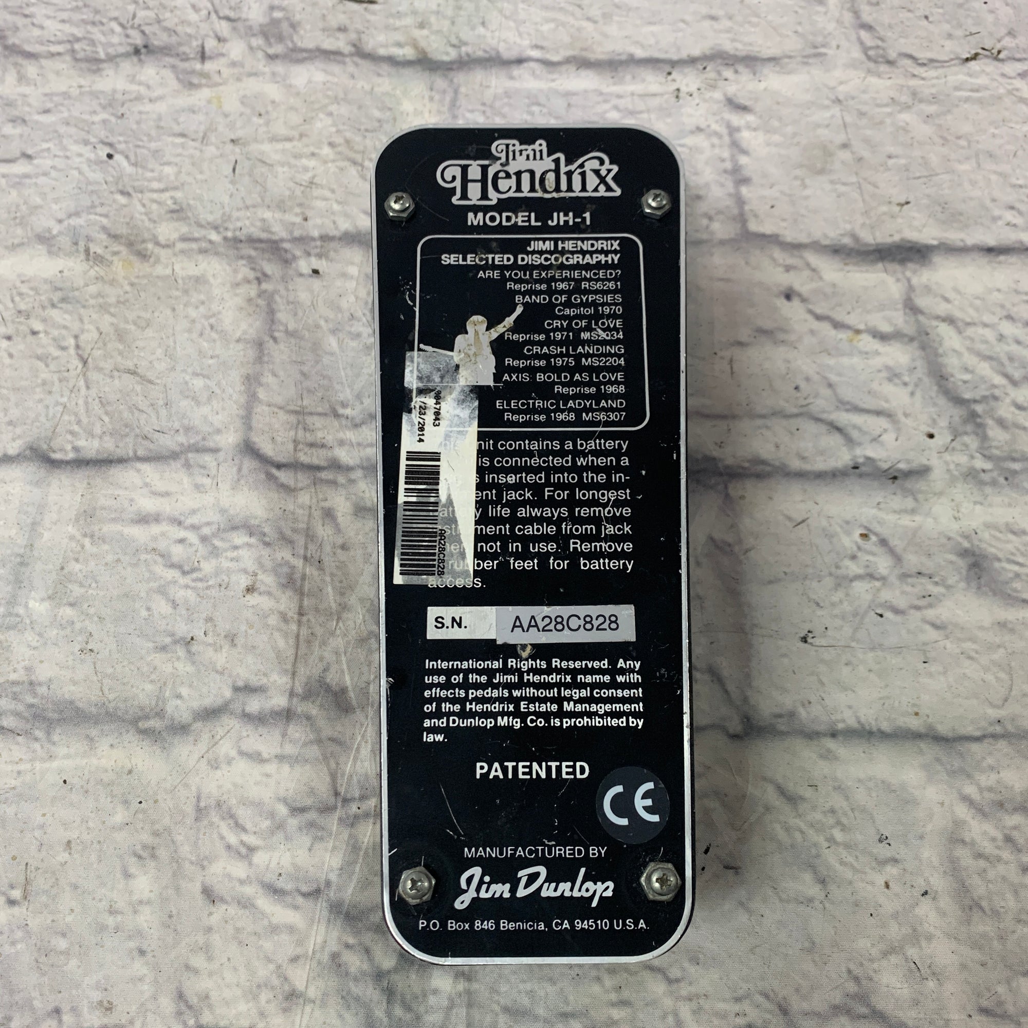 jimi hendrix pedals Dunlop JH-1 Jimi Hendrix Wah Pedal