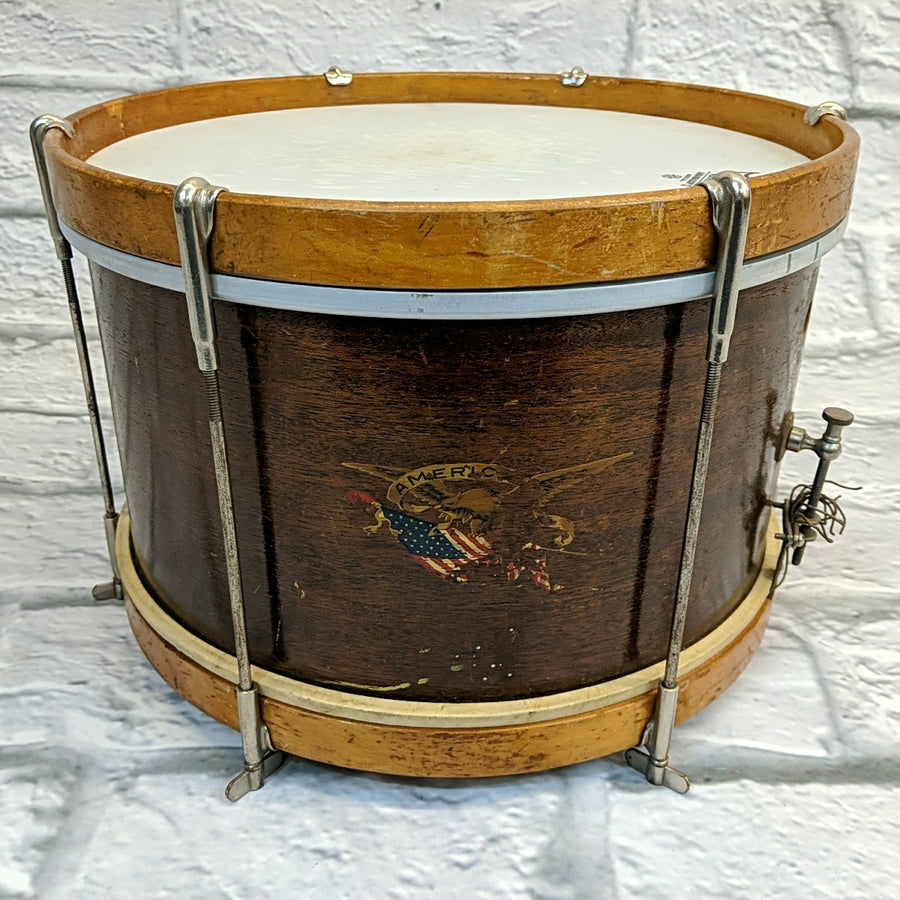 Vintage 1920s / 30s Ludwig Junior Parade Drum 8" x 13" American Flag