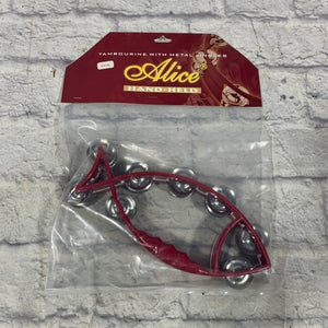 Alice Red Fish Hand-Held Tambourine