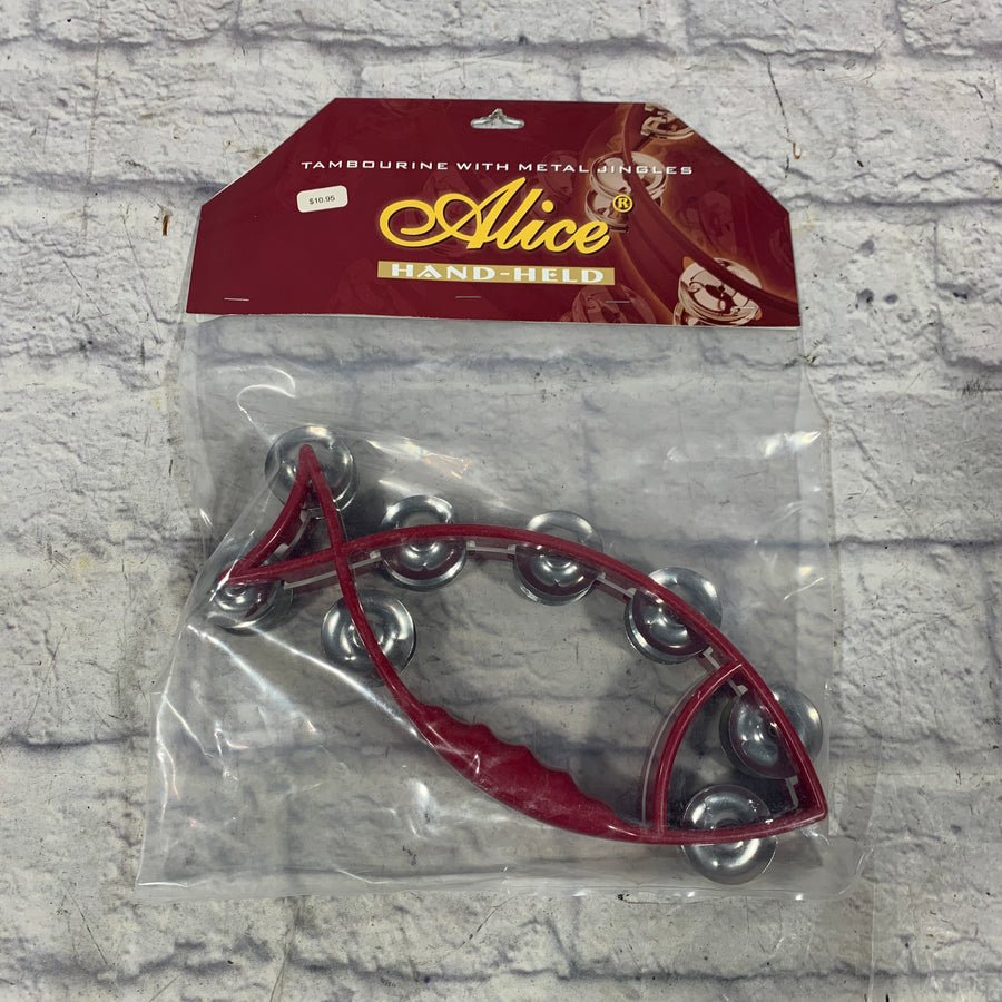 Alice Red Fish Hand-Held Tambourine