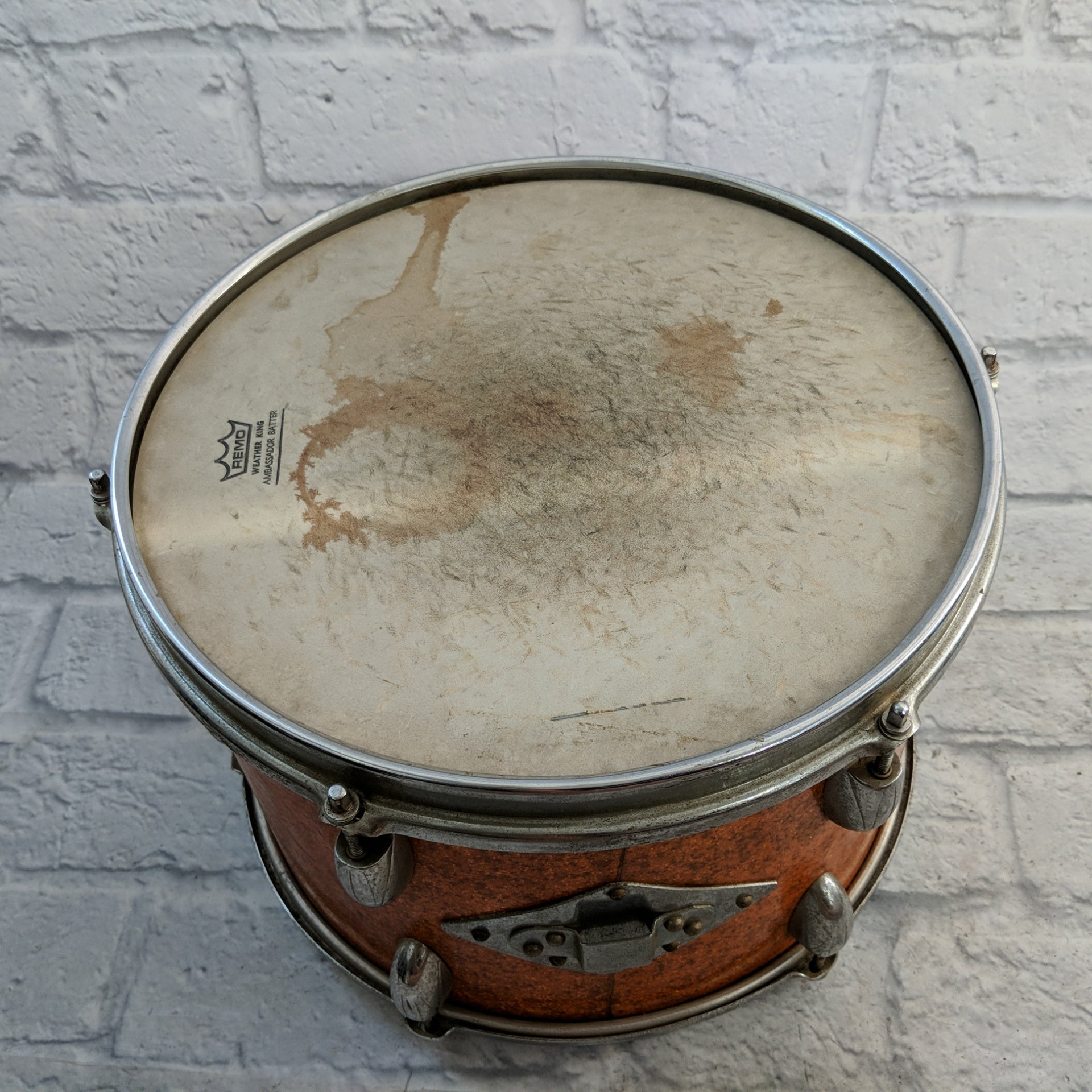 Vintage 1960s Del Rey Gold Sparkle 13x9 Tom Drum Made in Japan