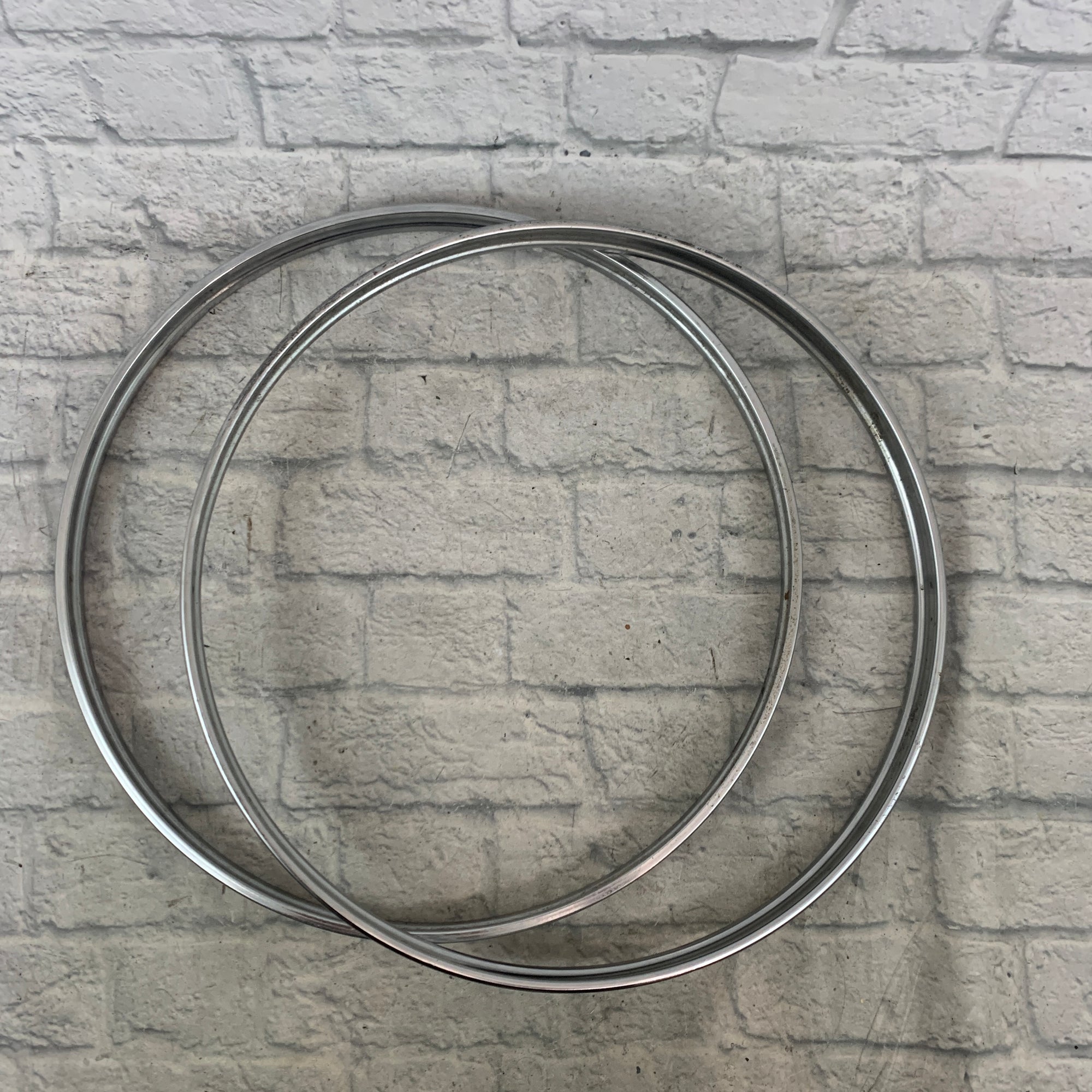 Percussion Plus 22" Bass Drum Hoops (Chrome with Black Inlay)