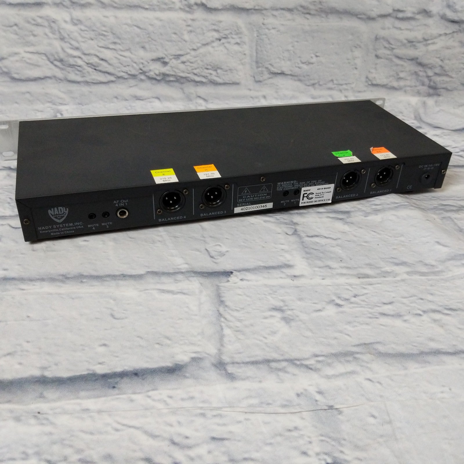 Nady 401X QUAD Wireless Mic System 4 Channel VHF Receiver