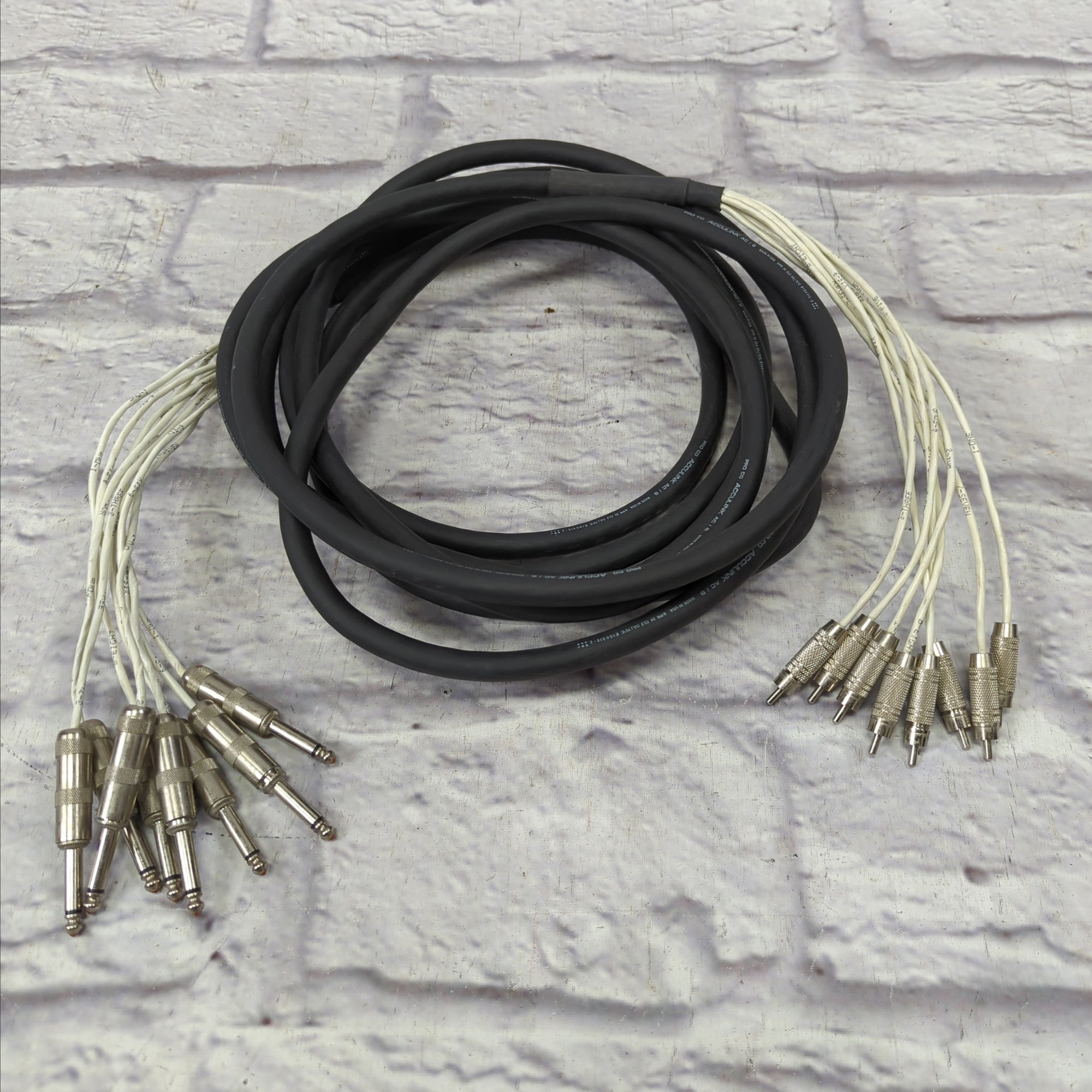 ProCo Acculink AC-8 (AC8) 1/4" to RCA Patch Snake Cable 20ft 20'