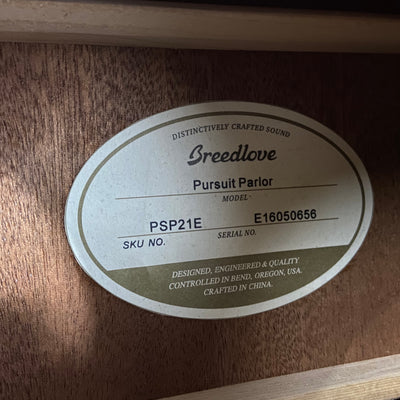 Breedlove Pursuit Parlor E Acoustic/Electric Guitar with Case - New Old Stock!