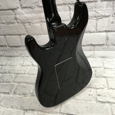 Unknown Black Strat Style Electric Guitar