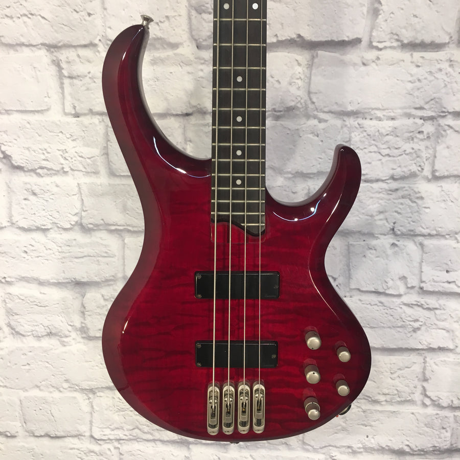 Ibanez BTB450QM 4 String Electric Bass Transparent Red