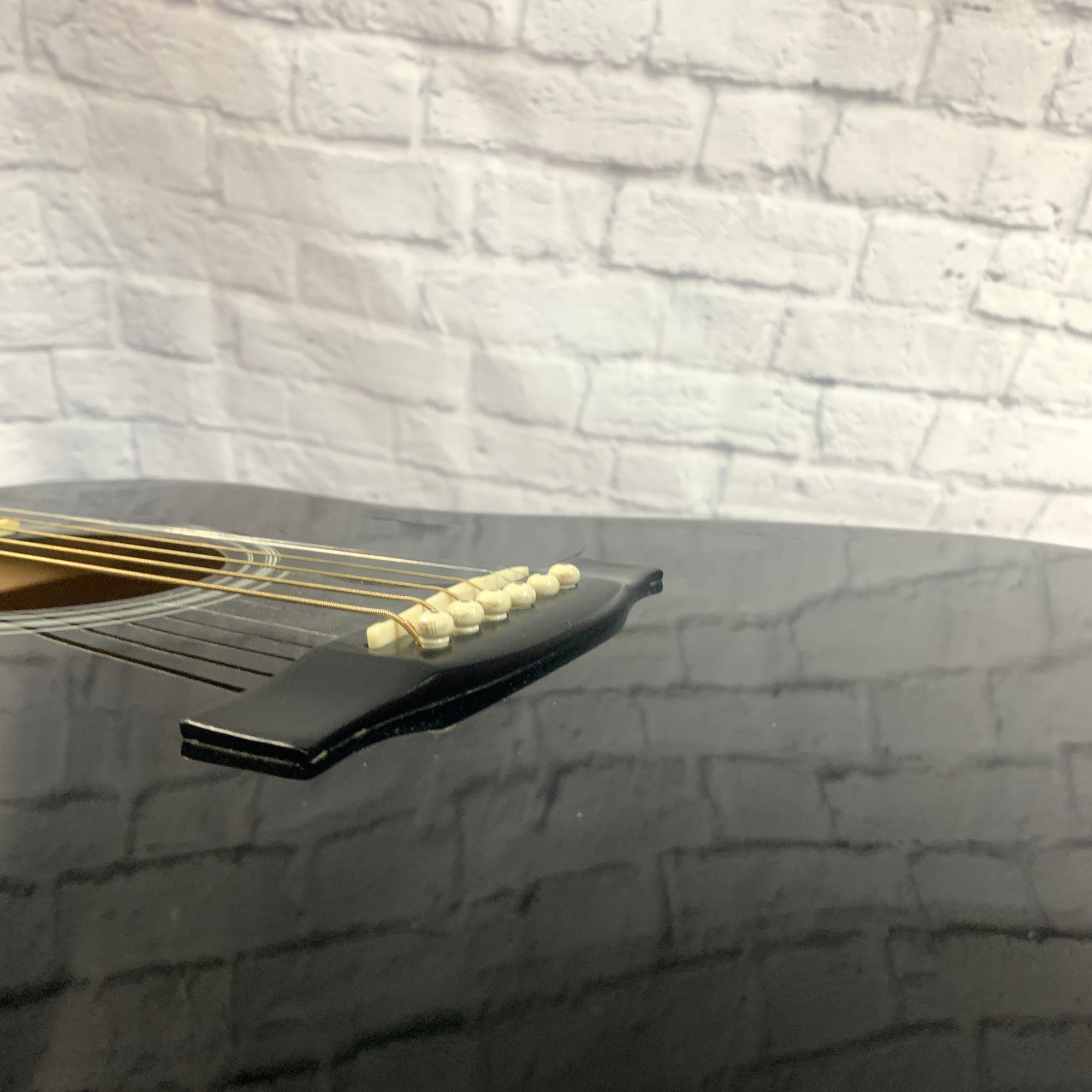 Eleca Black Acoustic Dreadnaught Guitar