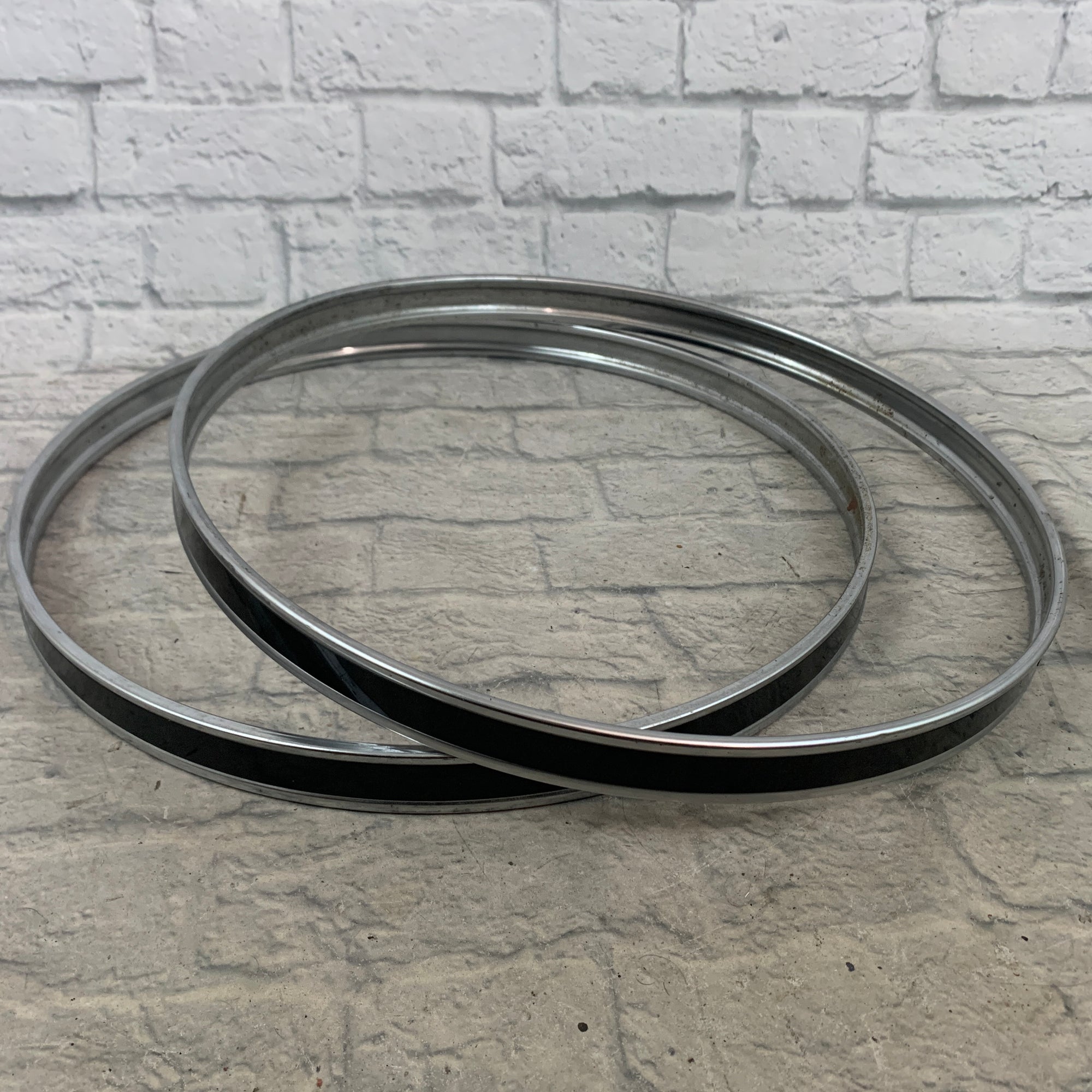 Percussion Plus 22" Bass Drum Hoops (Chrome with Black Inlay)