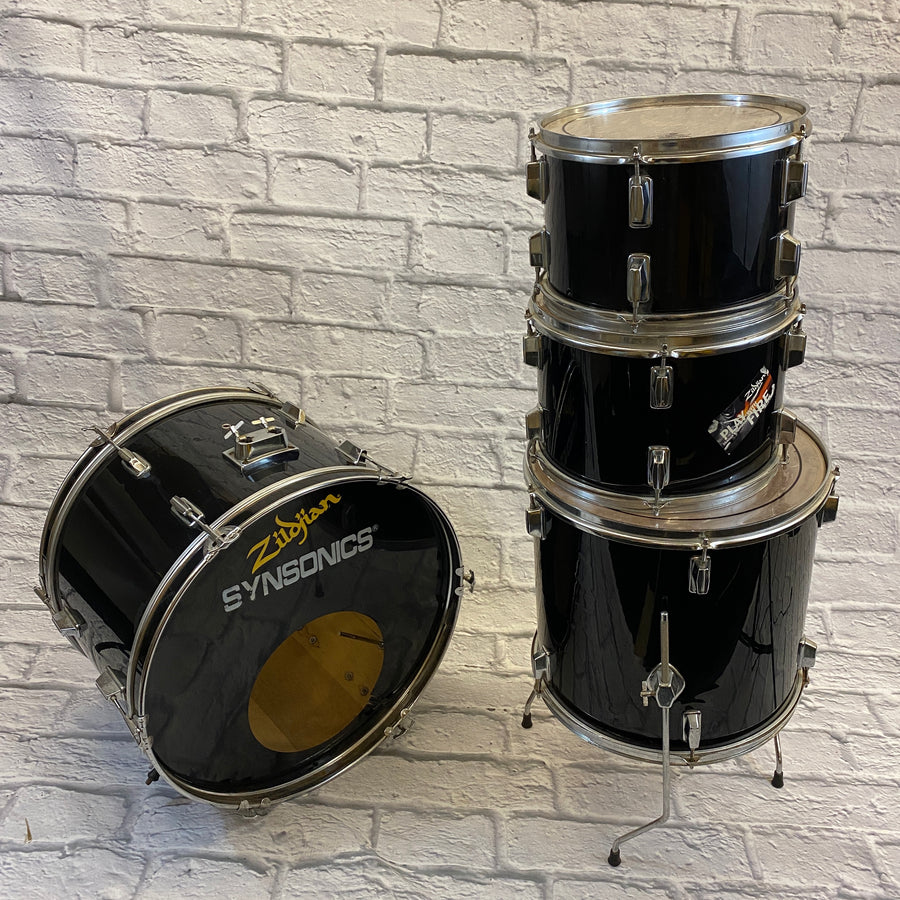 Unknown 4-Piece Black Gloss Drum Kit