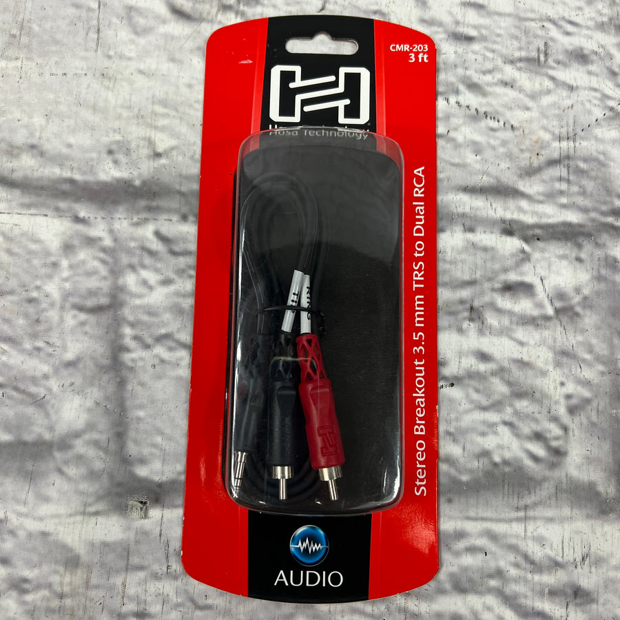 Hosa CMR-203 Stereo Breakout Y Cable 3.5mm TRS to Dual RCA