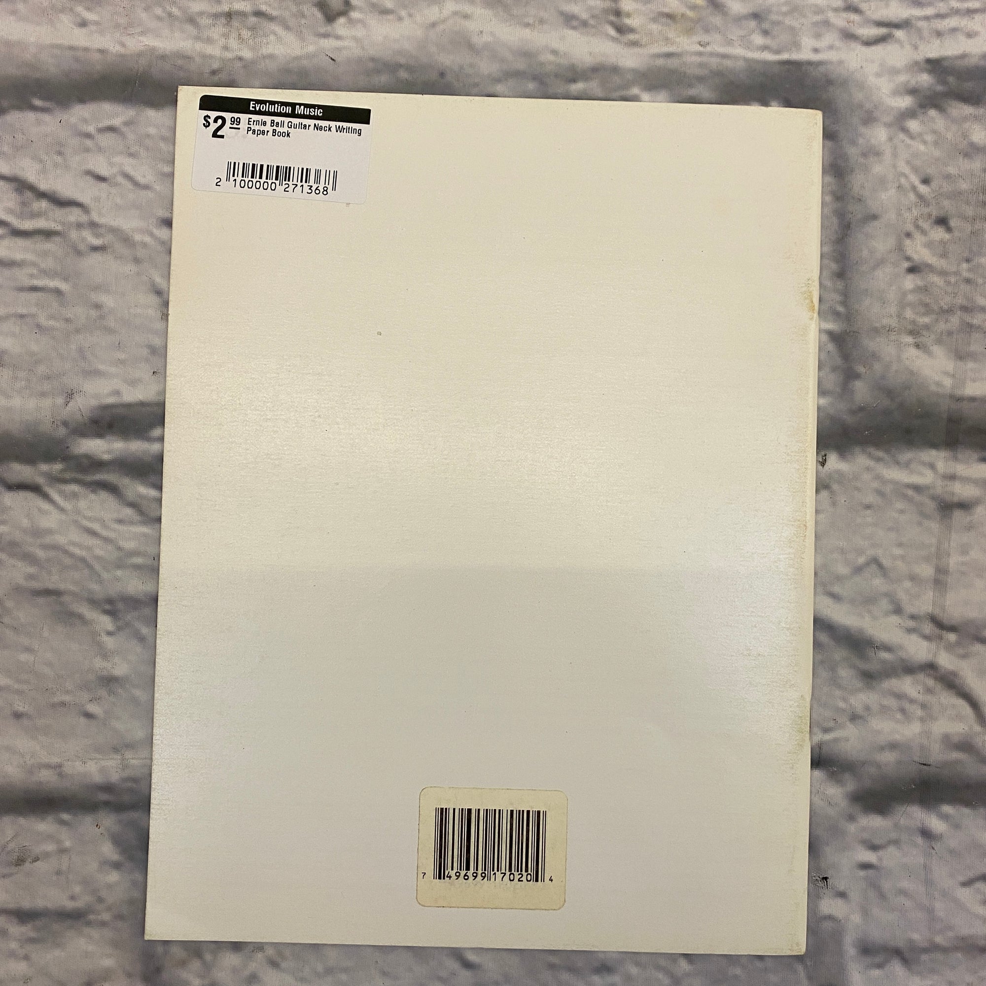 Ernie Ball Guitar Neck Writing Paper Book