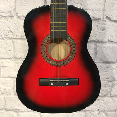 Unknown 1/2 Size Acoustic Guitar Red & Black Burst
