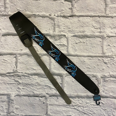 D'Addario 2.5" Leather Guitar Strap with Bird Design