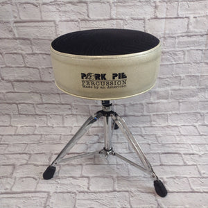 Pork Pie White Sparkle w/ Black Seat Drum Throne