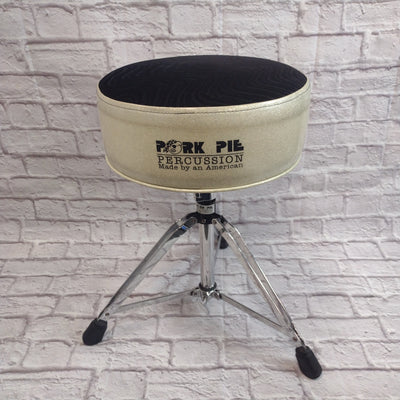 Pork Pie White Sparkle w/ Black Seat Drum Throne