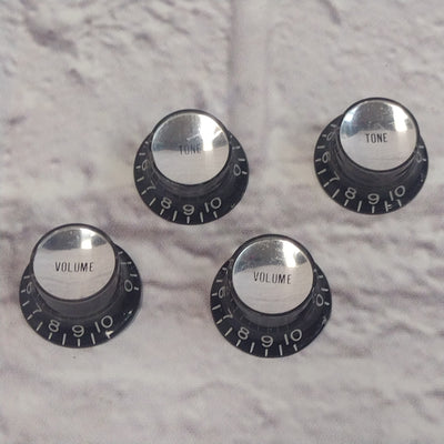 Gibson Vintage 1970s Top Hat Bell Reflector Control Knobs