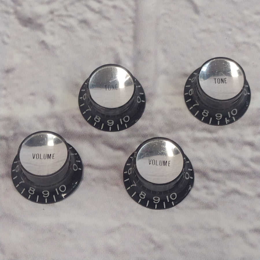 Gibson Vintage 1970s Top Hat Bell Reflector Control Knobs