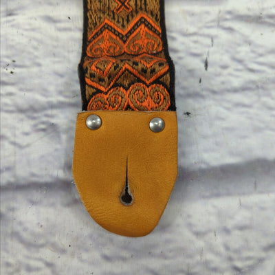 Vintage 1970's Woven Buckle 2" Guitar Strap