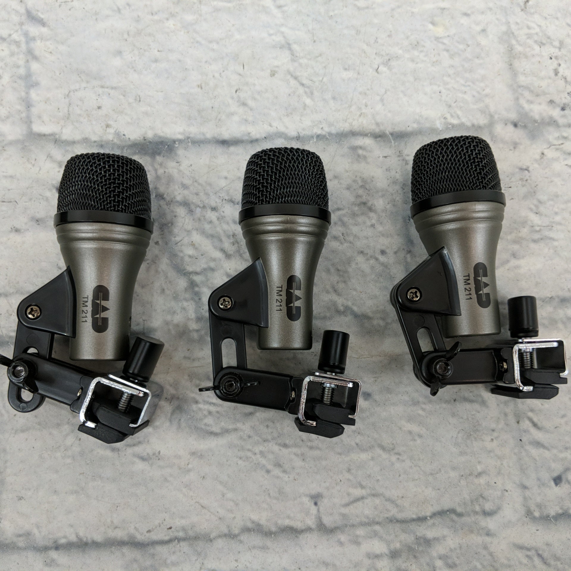 CAD Drum Mic Kit with Two CM217 Small Diaphragm Cardioid Condenser Microphones and 3 TM211 Tom Mics