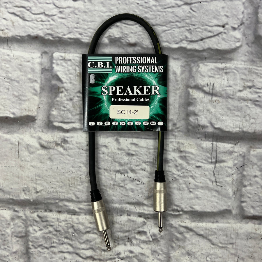 CBI 14-Gauge 1/4" Premium Speaker Cable - 2'