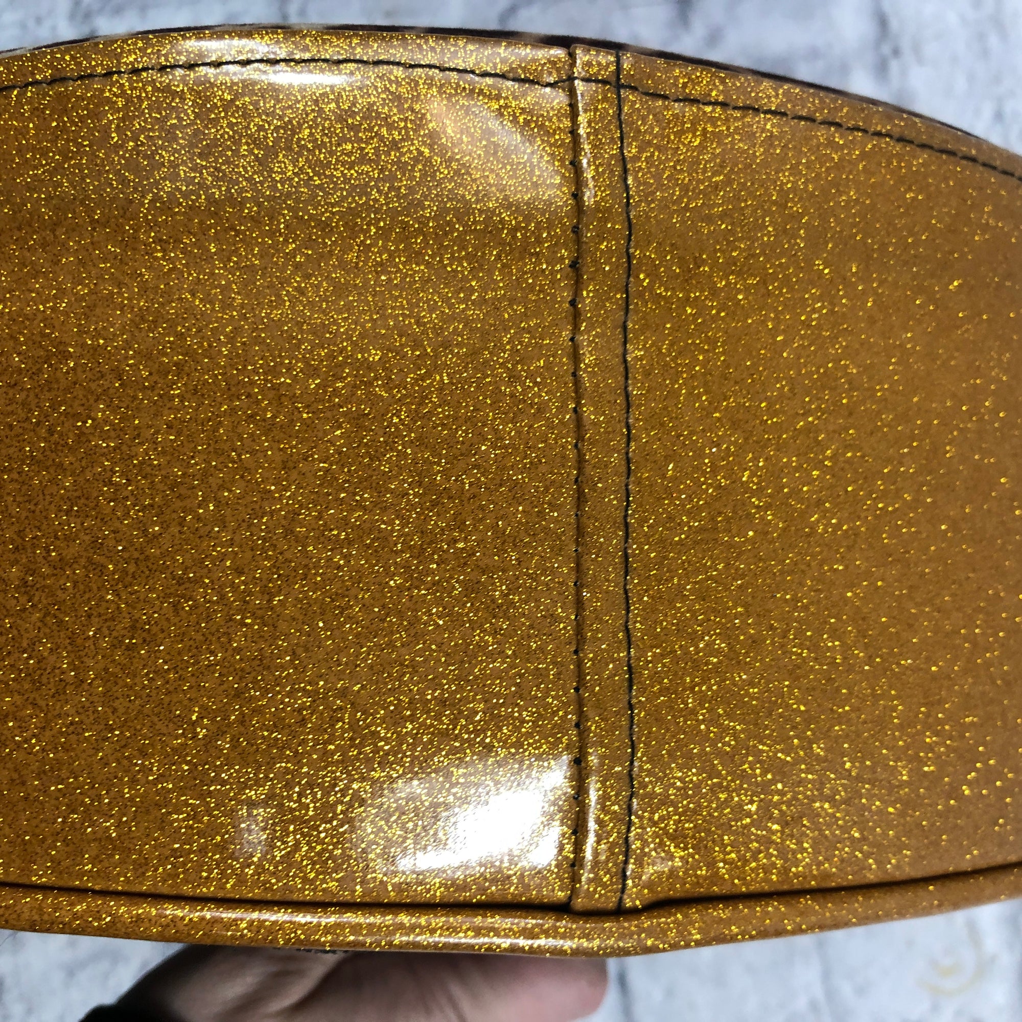 Pork Pie Leopard and Gold Sparkle Drum Throne Seat