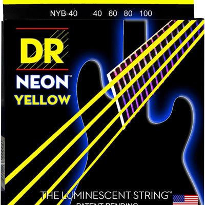 DR Strings NEON Hi-Def Yellow Bass SuperStrings Light 4-String