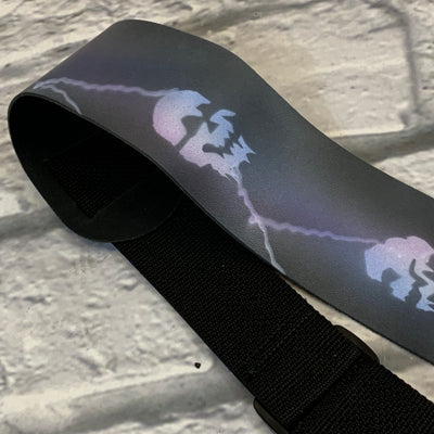 LM Products 3in Leather Skulls & Lightning Guitar Strap
