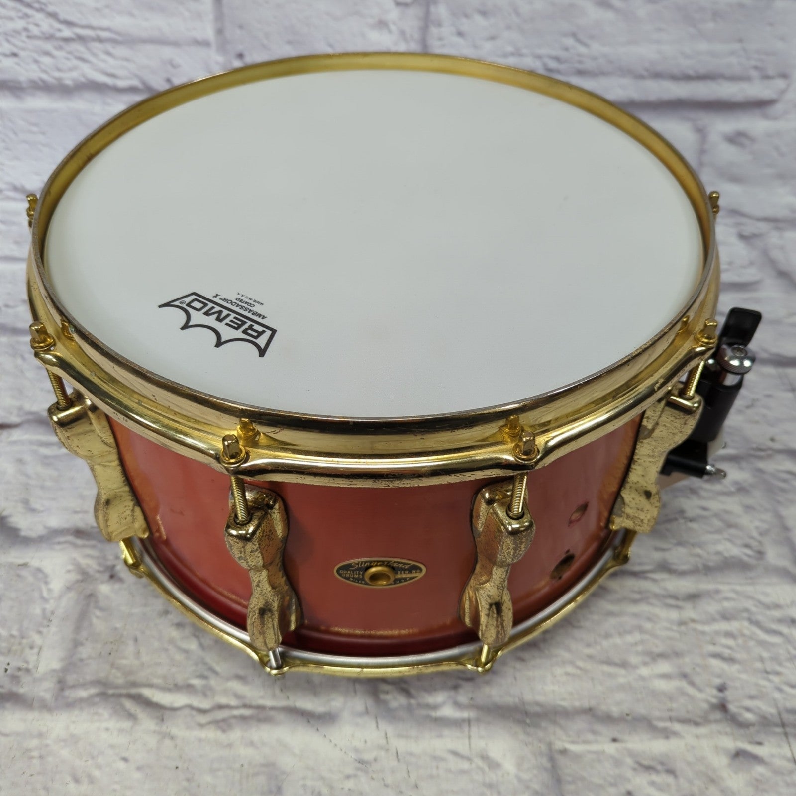 Slingerland 8x14" Magnum Model 702 10 Lug - Red Violin w/ Custom Brass Hardware