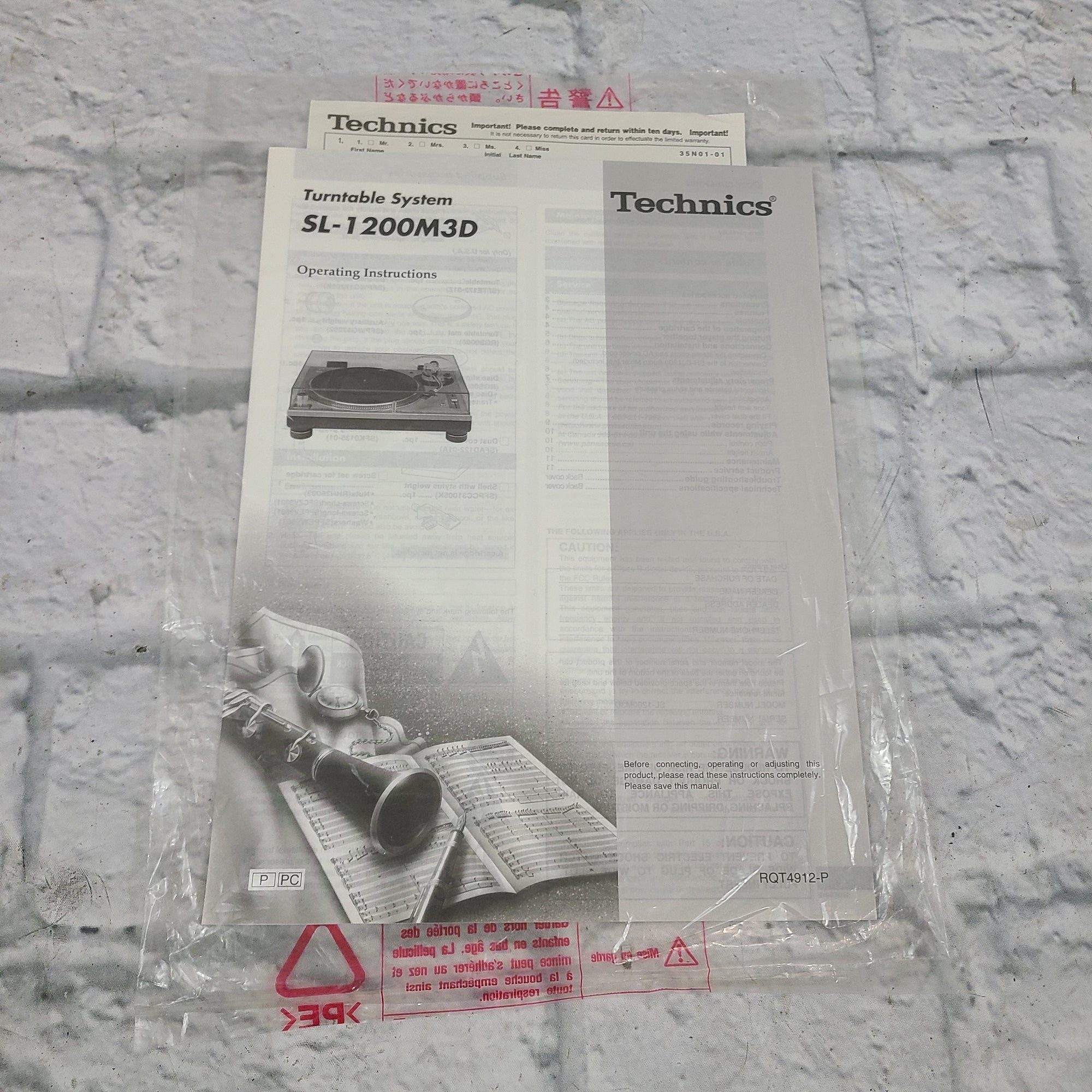 Technics SL-1200M3D Turntable Manual