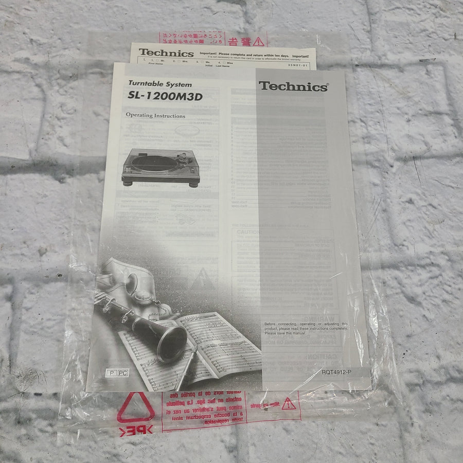 Technics SL-1200M3D Turntable Manual
