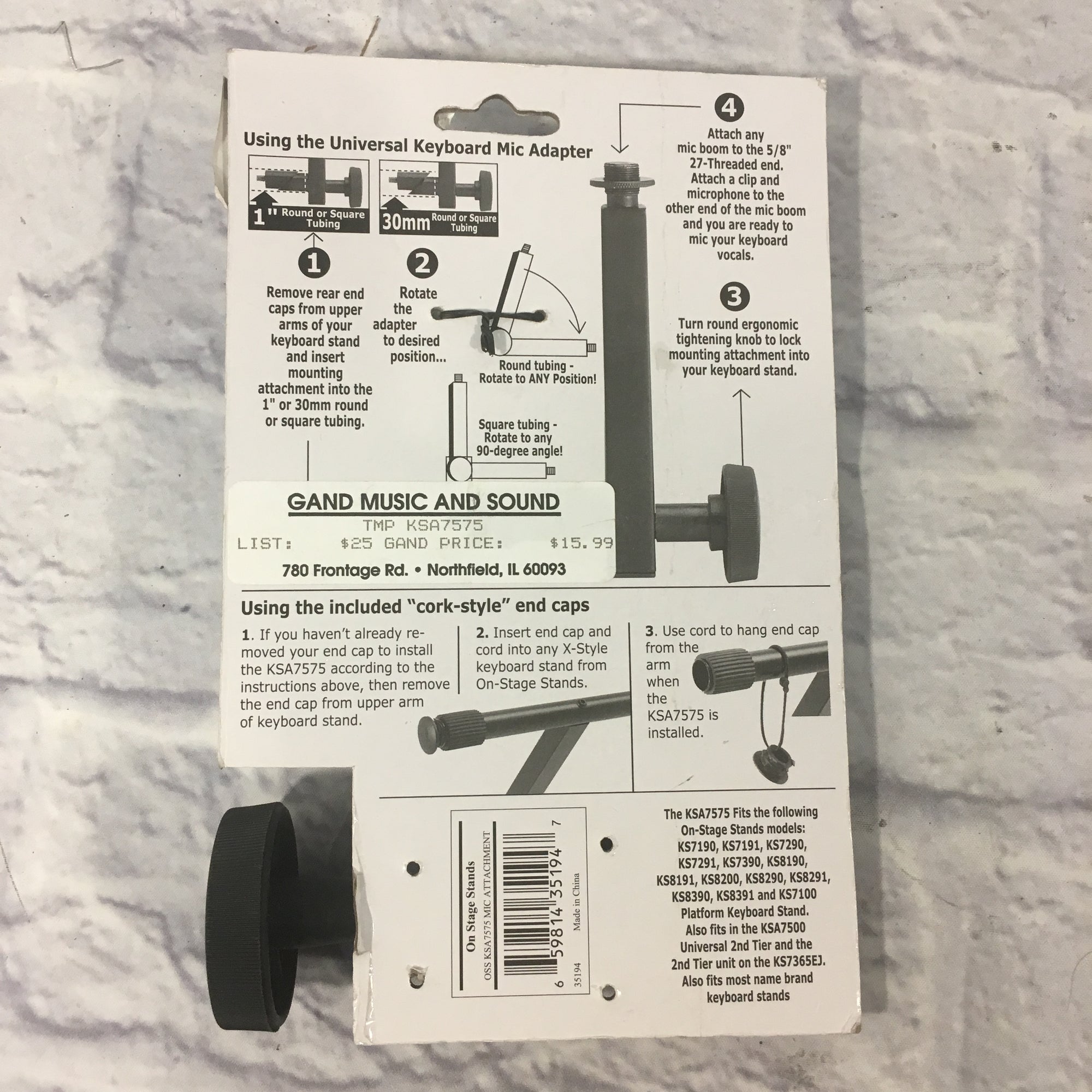 OnStage KSA7575 Universal Keyboard Mic Adapter