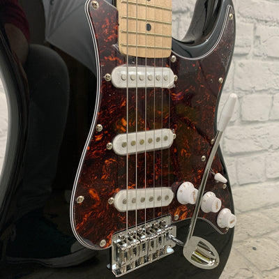 Nashville Guitar Works 135 Double Cutaway - Black, Maple Fretboard
