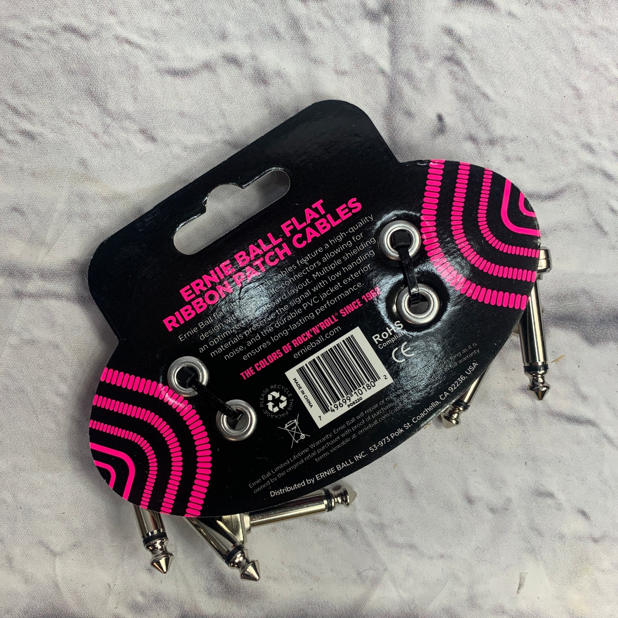 Ernie Ball 3" Flat Ribbon Patch Cable 3-Pack