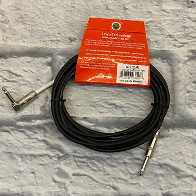 Hosa GTR-215R Straight to Right-angle Guitar Cable 15ft